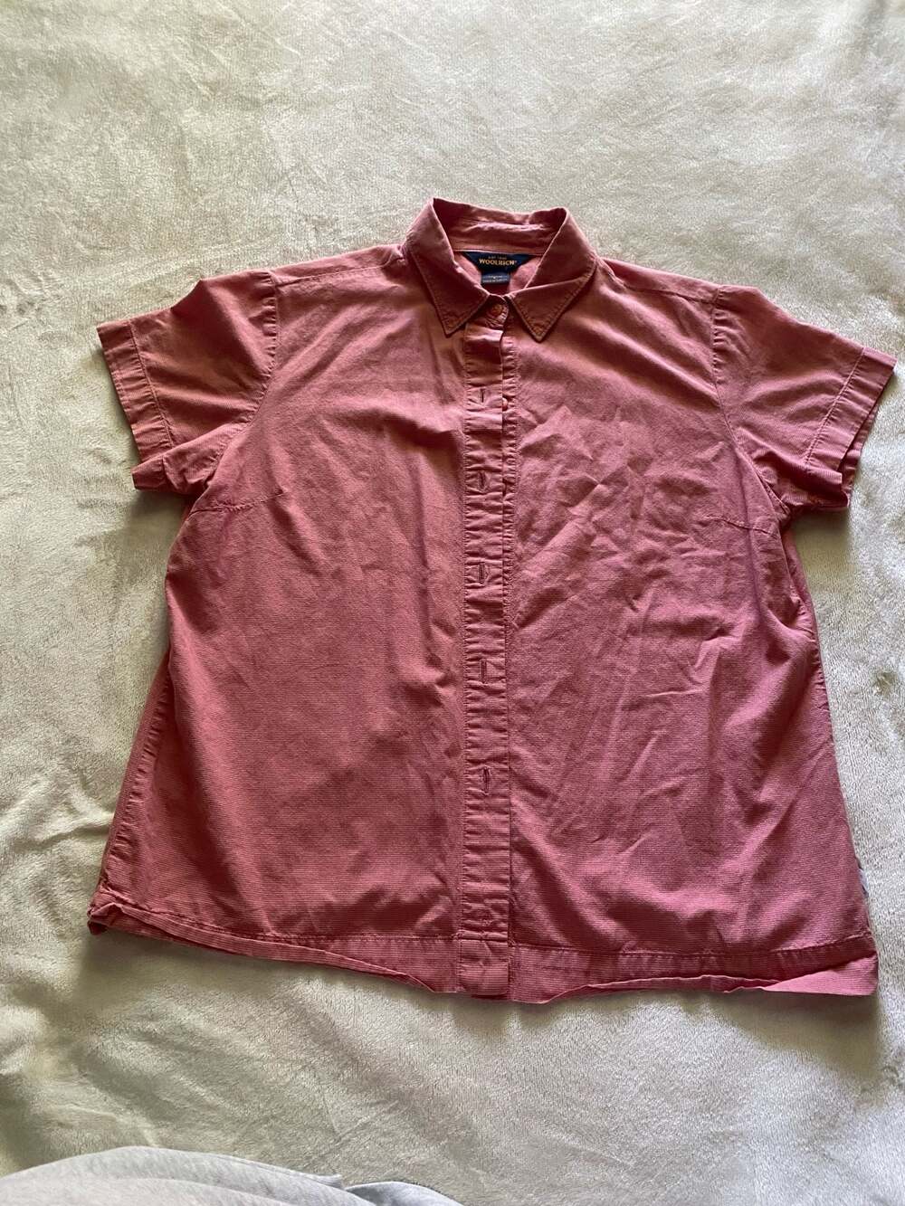 Woolrich Women's Short Sleeve Micro-Check Button-Up Shirt